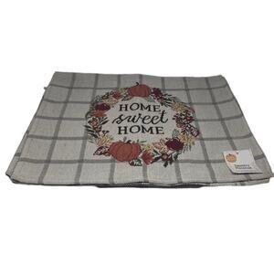 Set of 4 HOME SWEET HOME Autumn Placemats Thanksgiving Pumpkins Tapestry Style